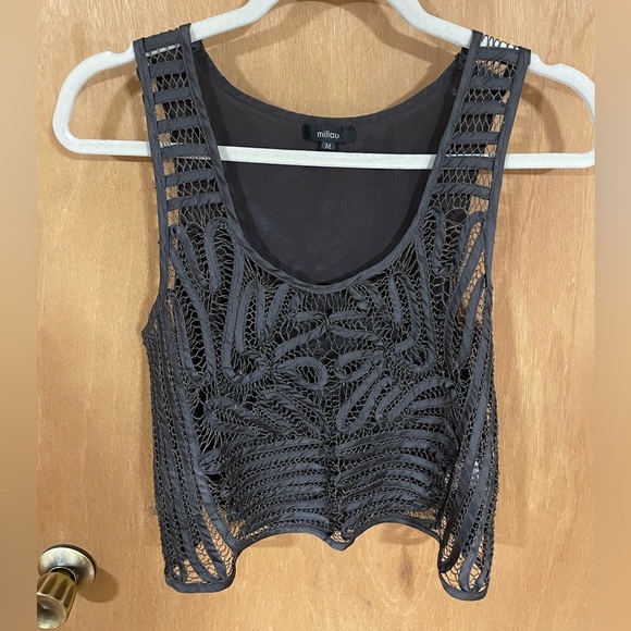 #51- MILLAU-lace and silk/cotton camisole - Picture 1 of 4
